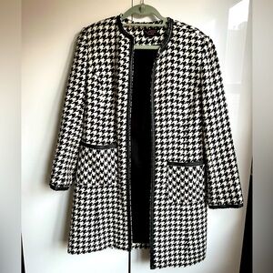 Black and White tweed coat